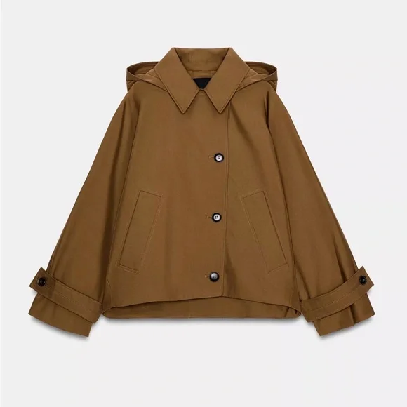 Zara Cropped Water Repellent Trench - Picture 2 of 4